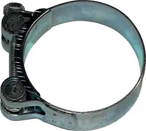 Schelle aus Metall mit zwei Schrauben zur sicheren Befestigung eines Rückluftschlauchs, geeignet für Anwendungen von Wolf.